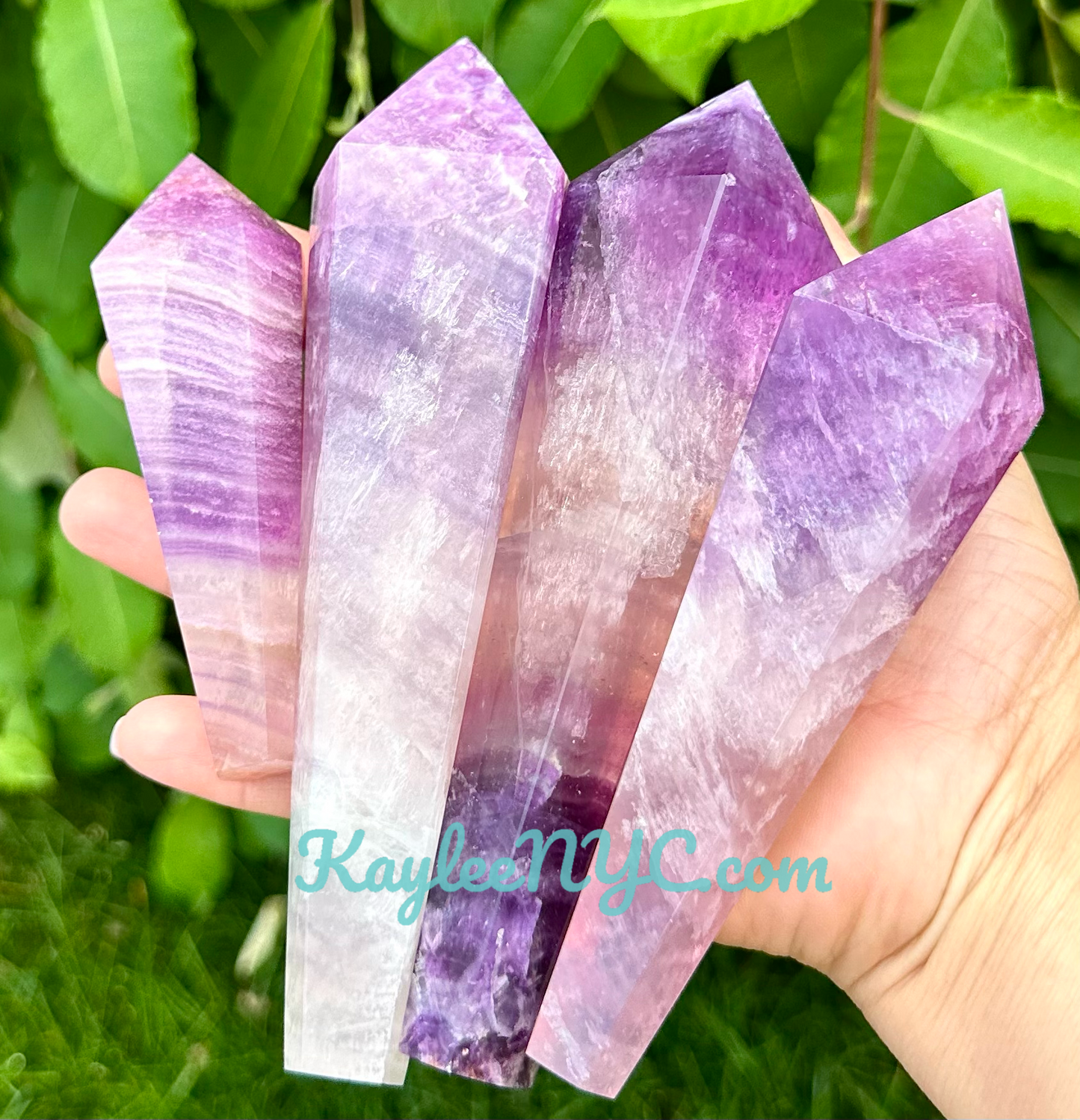 Wholesale Lot 5 pcs Natural Magenta Fluorite Septer w stand Crystal Energy