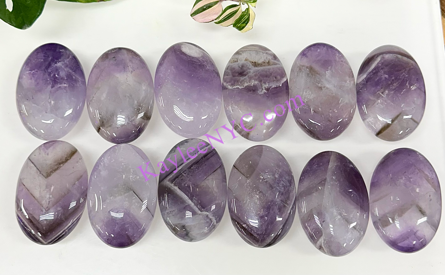 Wholesale Lot 12 pcs Natural Amethyst Palm Stones Crystal Healing Energy