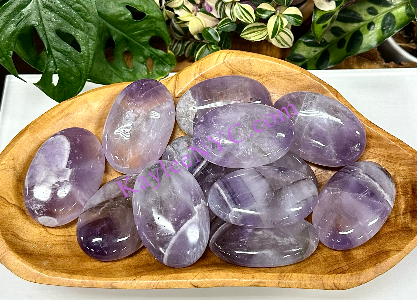 Wholesale Lot 12 pcs Natural Amethyst Palm Stones Crystal Healing Energy