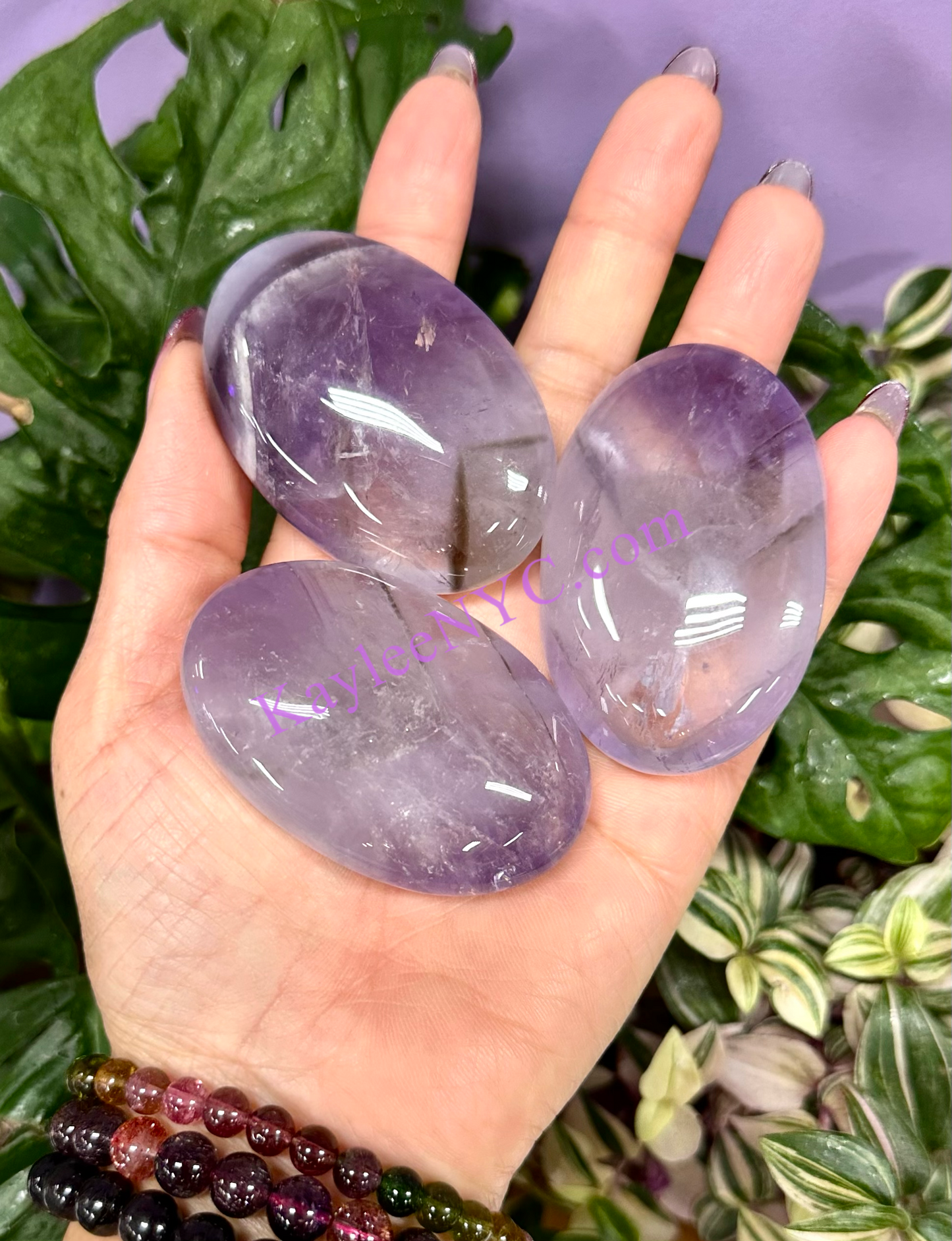 Wholesale Lot 12 pcs Natural Amethyst Palm Stones Crystal Healing Energy