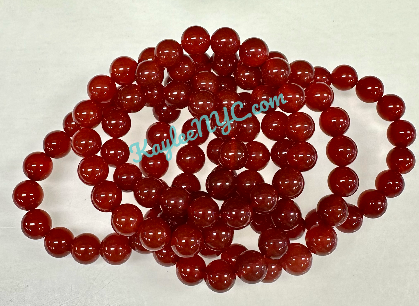 MWholesale Lot 6 Pcs Carnelian 10mm 8” Crystal Healing Stretch Bracelet