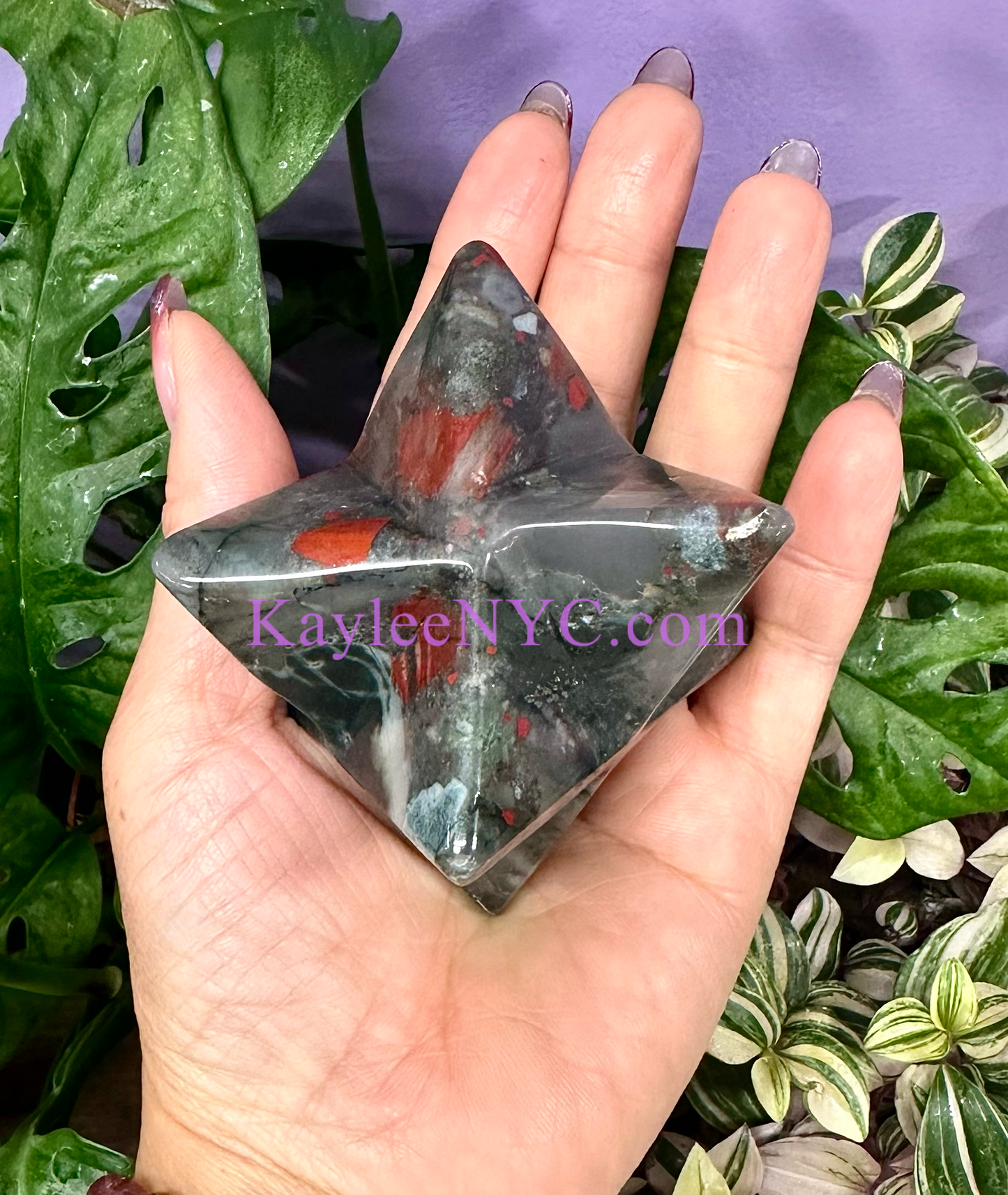 Wholesale Lot 3 Pcs Natural Bloodstone Merkaba