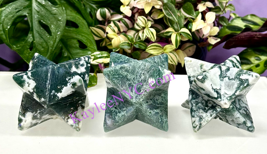 Wholesale Lot 3 Pcs Natural Moss Merkaba