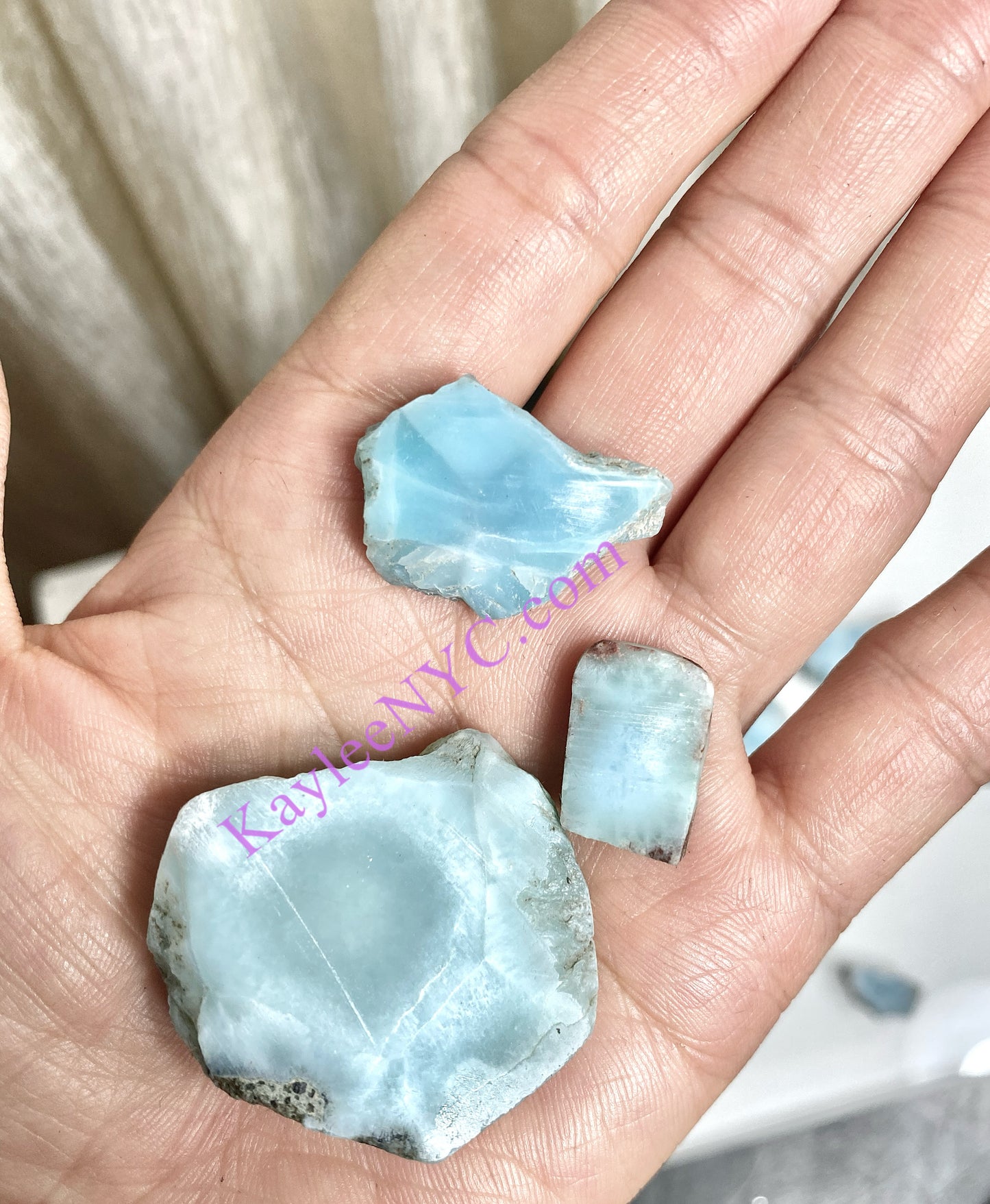 Wholesale Lot 1/2 Lb Natural Larimar Small Slabs Crystal Healing Energy