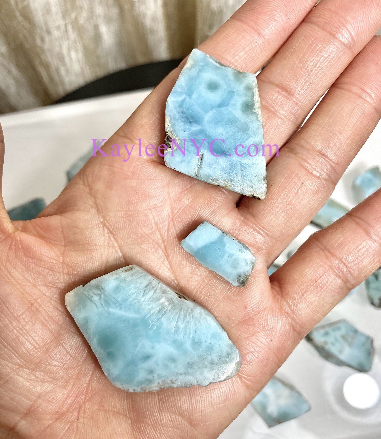 Wholesale Lot 1/2 Lb Natural Larimar Small Slabs Crystal Healing Energy