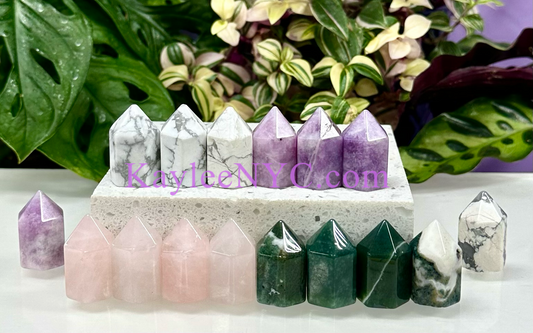 16 PCs Natural Mix Crystal Mini Obelisk Tower Point