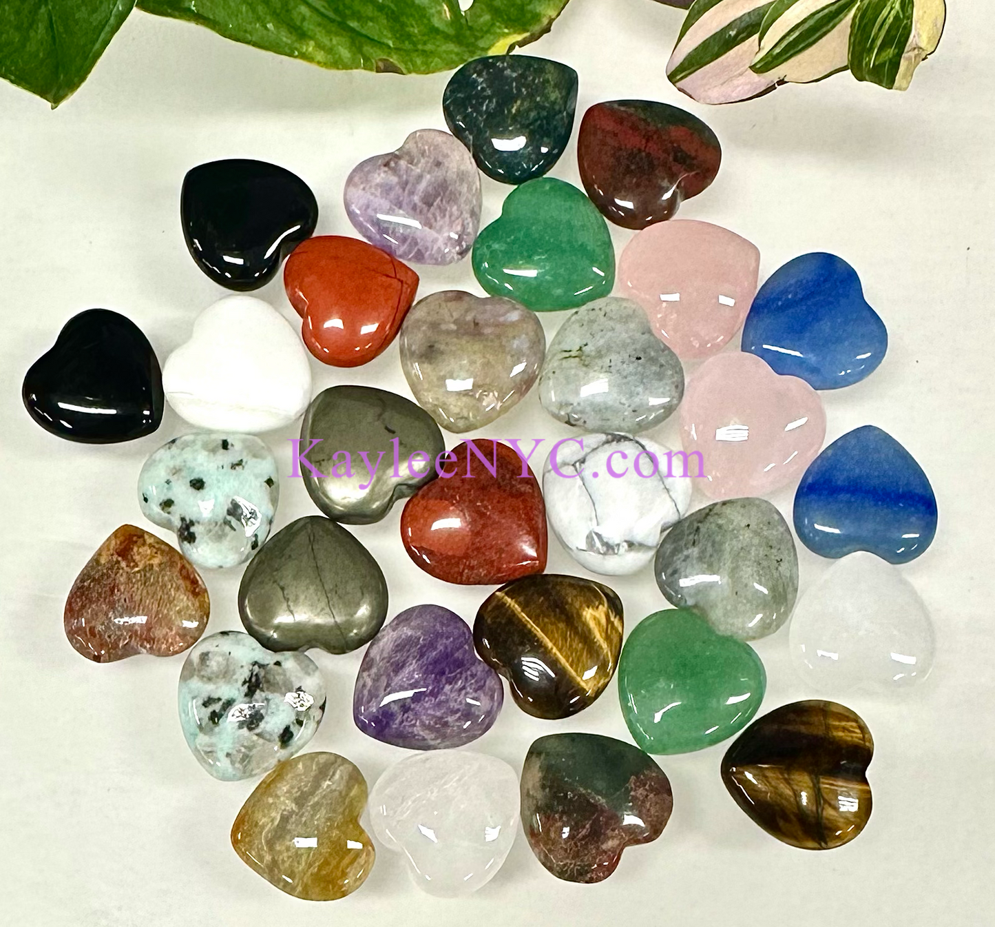 Wholesale Lot 30 Pcs 20mm Mix Crystal Hearts Nice Quality Healing Energy