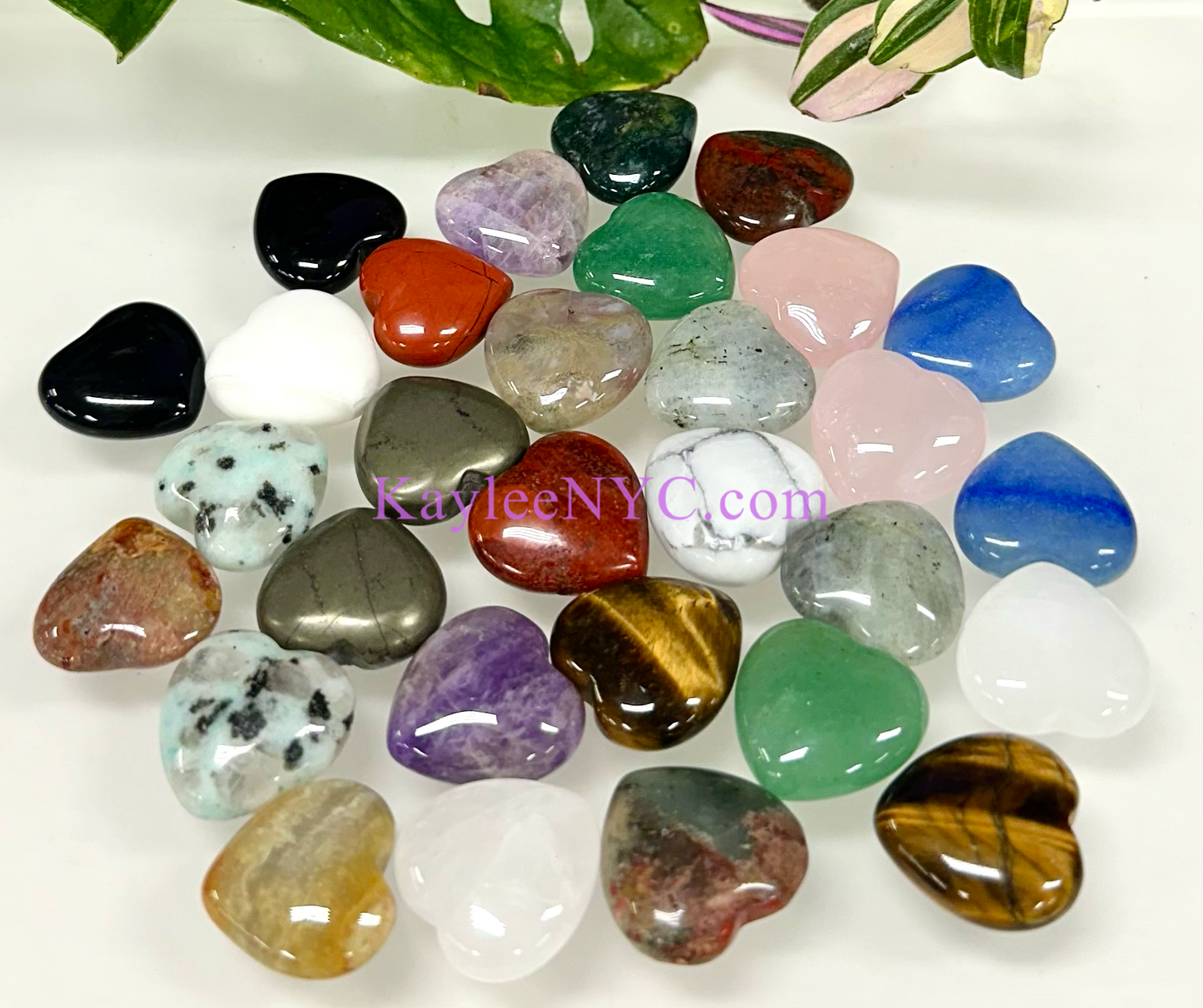 Wholesale Lot 30 Pcs 20mm Mix Crystal Hearts Nice Quality Healing Energy