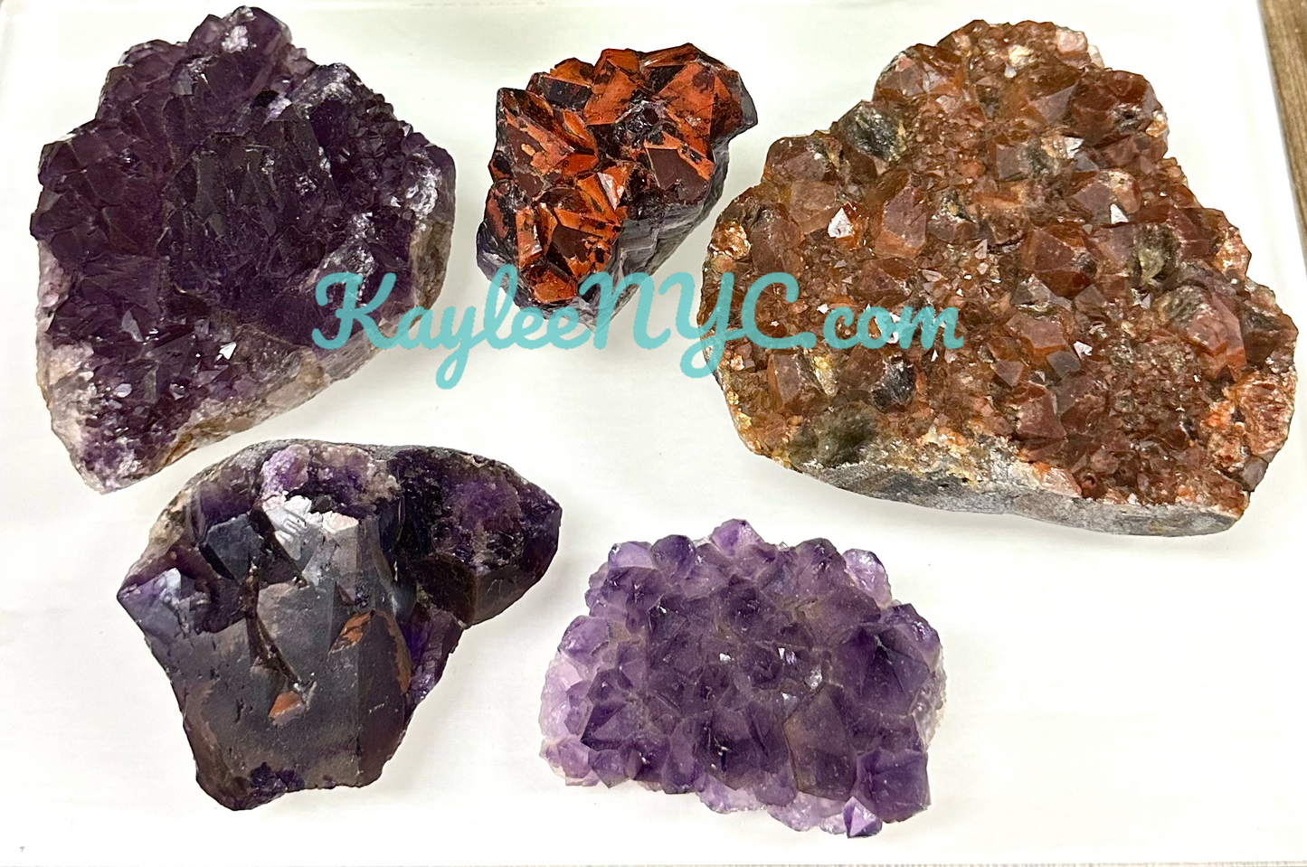 4-5 pcs Natural Alien Amethyst Mineral Specimen aka Hematite Included Amethyst