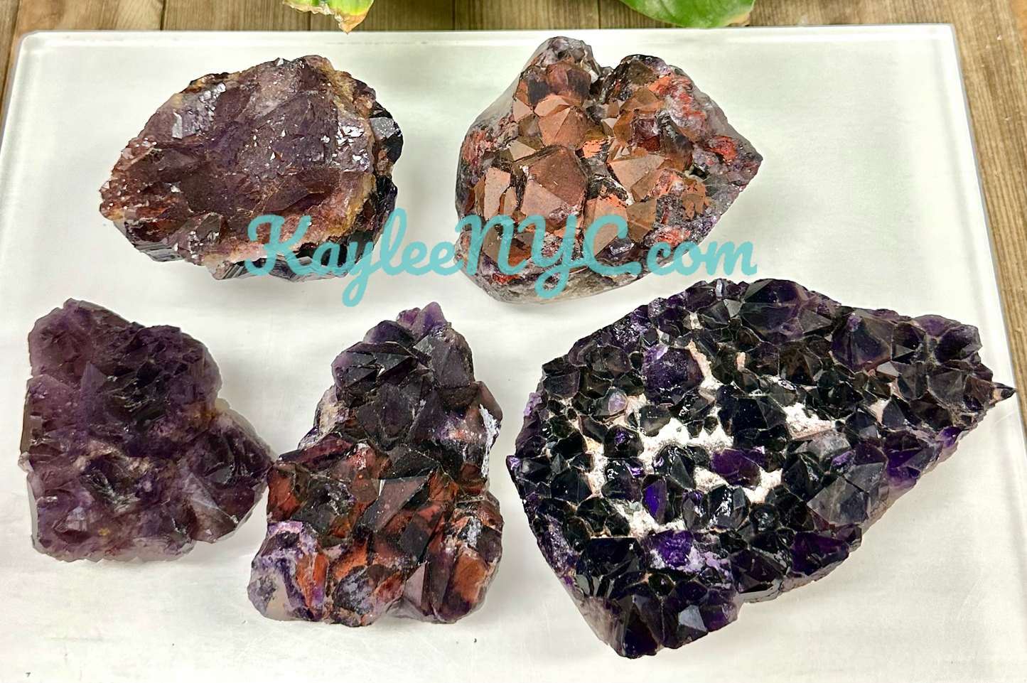 4-5 pcs Natural Alien Amethyst Mineral Specimen aka Hematite Included Amethyst