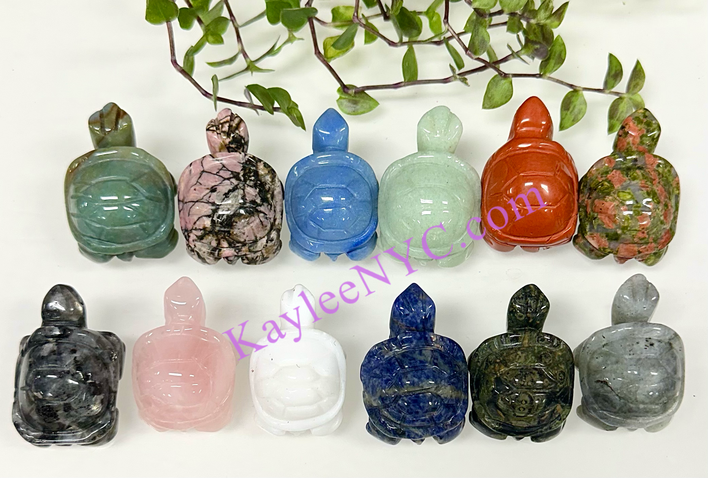 12 PCs 1.5” Natural Crystal Turtles