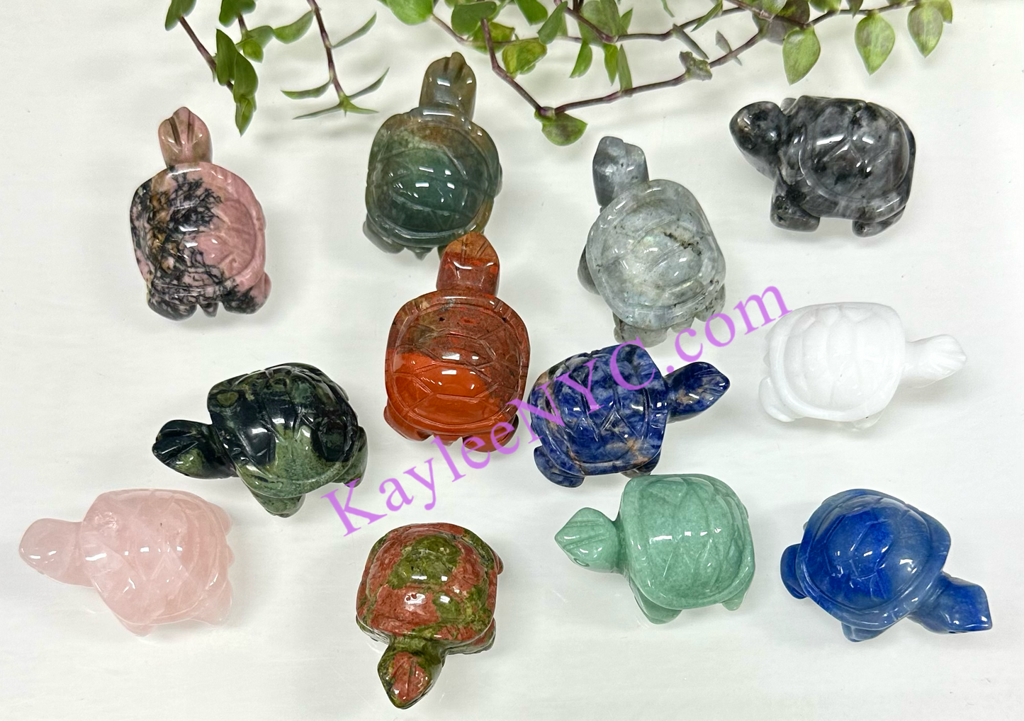 12 PCs 1.5” Natural Crystal Turtles