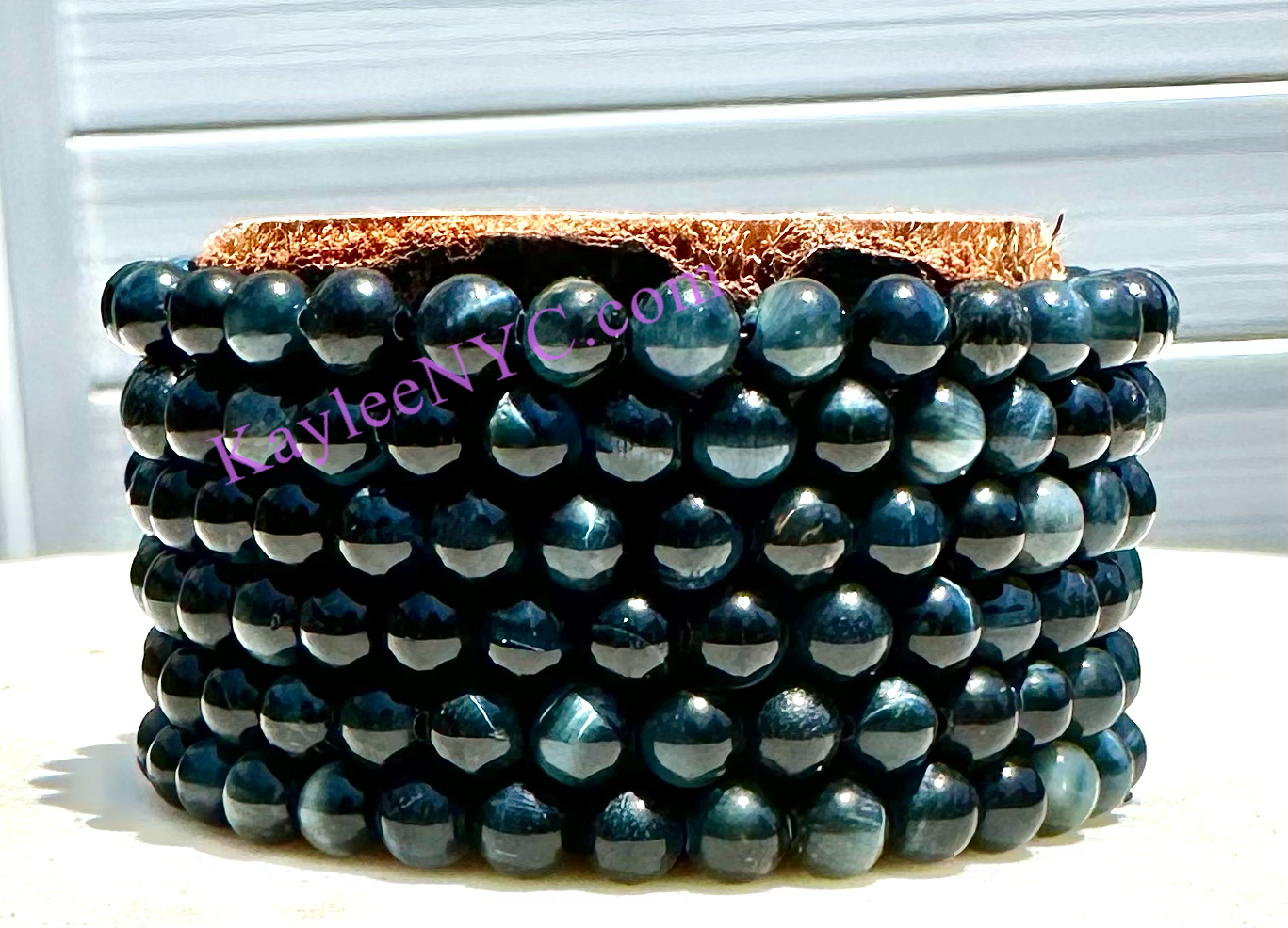 Wholesale 6 Pcs Natural Blue Tiger Eye 8mm 7.5” Stretch Bracelet Crystal Healing Energy