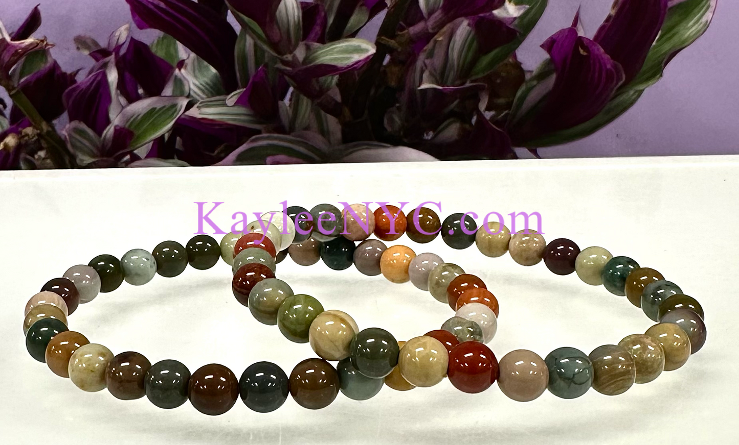 Wholesale 6 Pcs Natural Polychrome Jasper 8mm 7.5” Stretch Bracelet Crystal Healing Energy