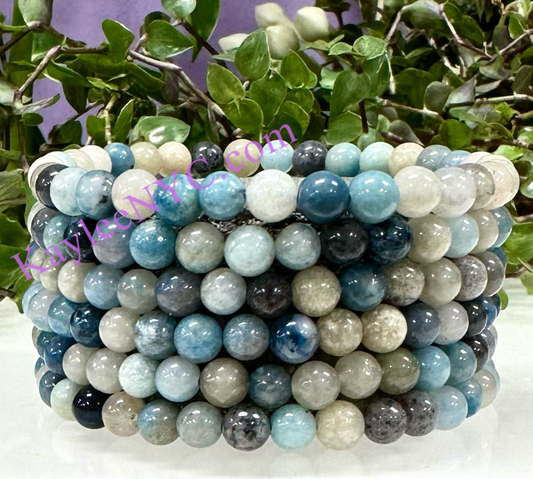 6 PCs Natural Trolleite 5mm 7.5” Stretch Bracelet