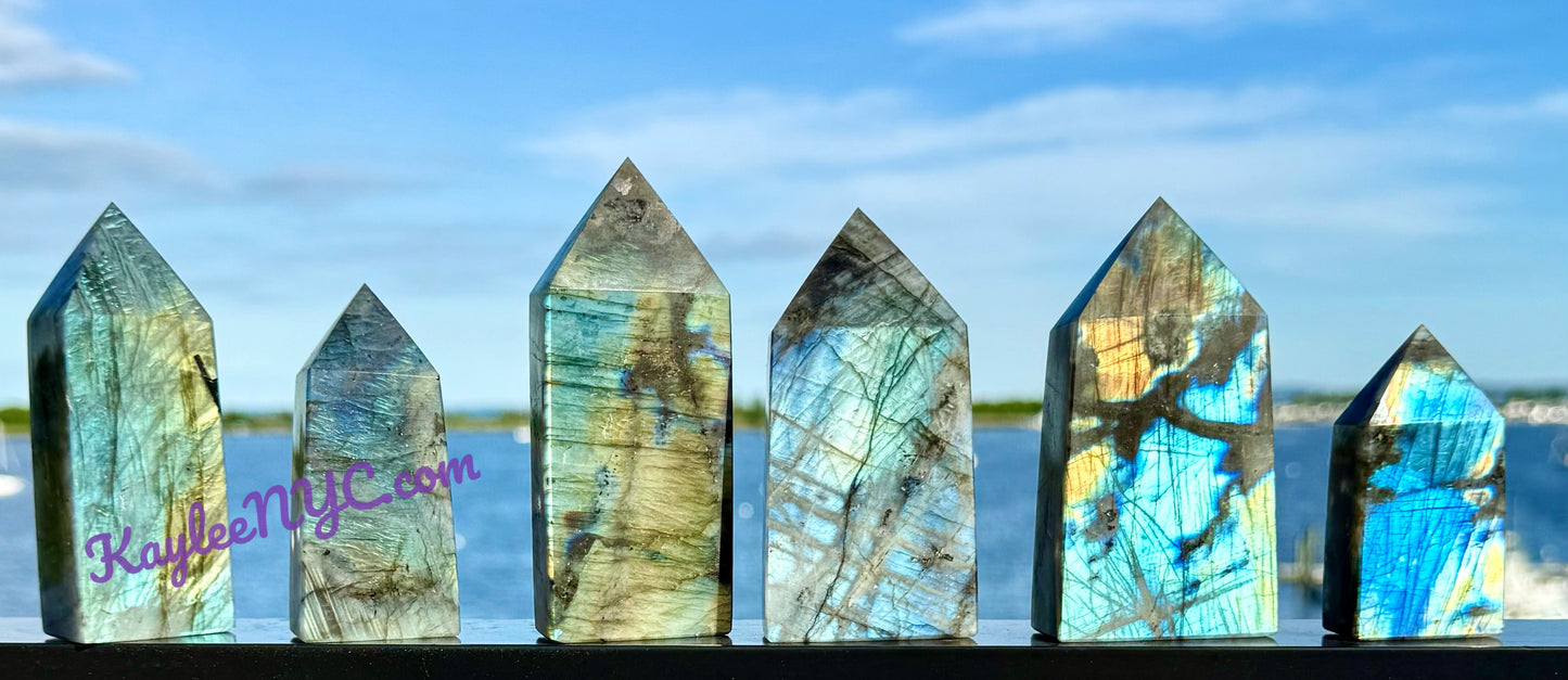 Wholesale Lot 2 Lbs Natural Labradorite Obelisk Tower Point Crystal Healing Energy