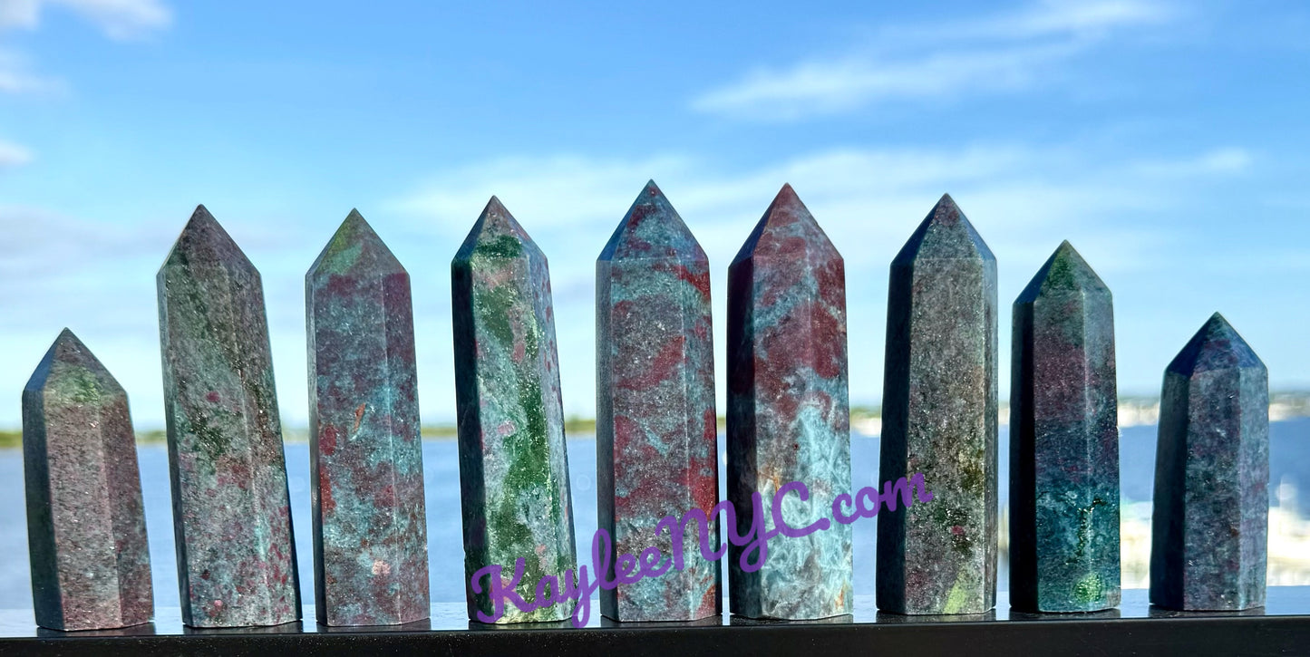 Wholesale Lot 2 Lbs Natural Ruby Kyanite Obelisk Tower Point Crystal Healing Energy