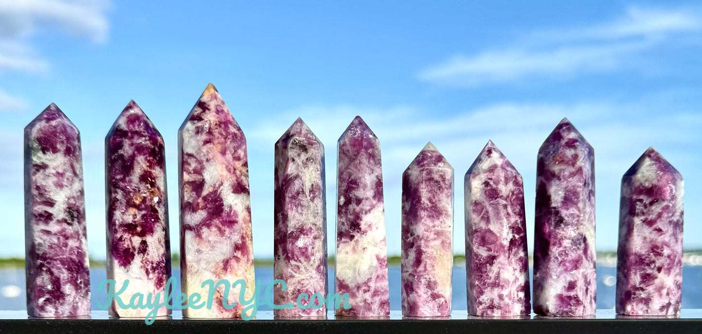 Wholesale Lot 1 lb Natural Lepidolite Mica Obelisk Tower Point Crystal Healing