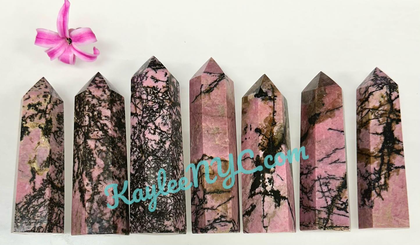 Wholesale Lot 2 lbs Natural Rhodonite Obelisk Tower Point Crystal Healing Energy