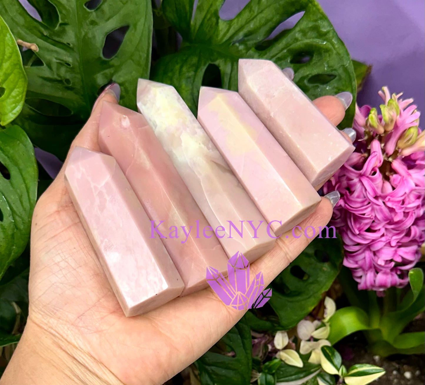 Wholesale Lot 1 Lb Natural Pink Opal Obelisk Tower Point Crystal Energy Healing