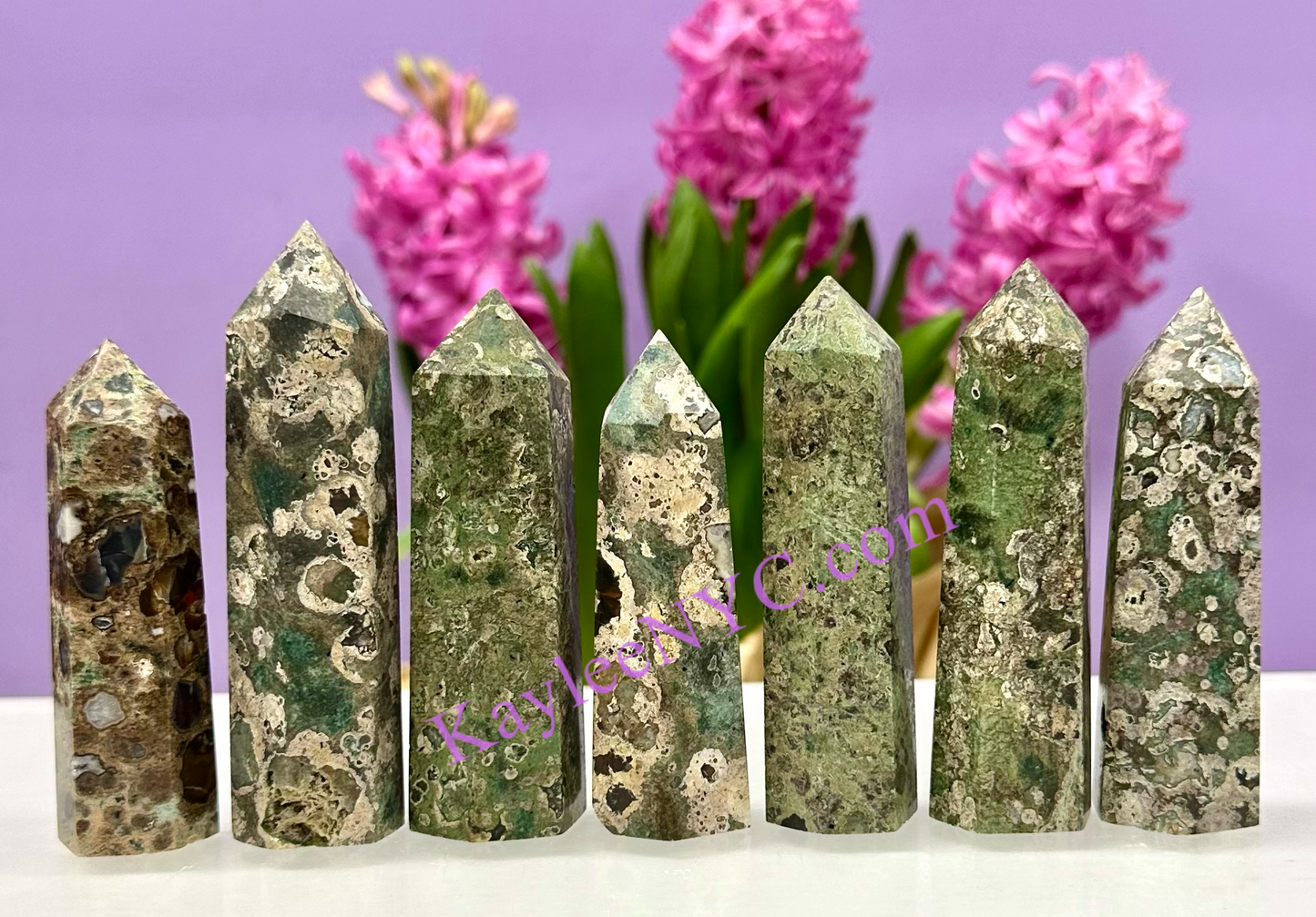 Wholesale Lot 1 lb Natural Rainforest Jasper Obelisk aka Rhyolite Tower Point Crystal Healing Energy