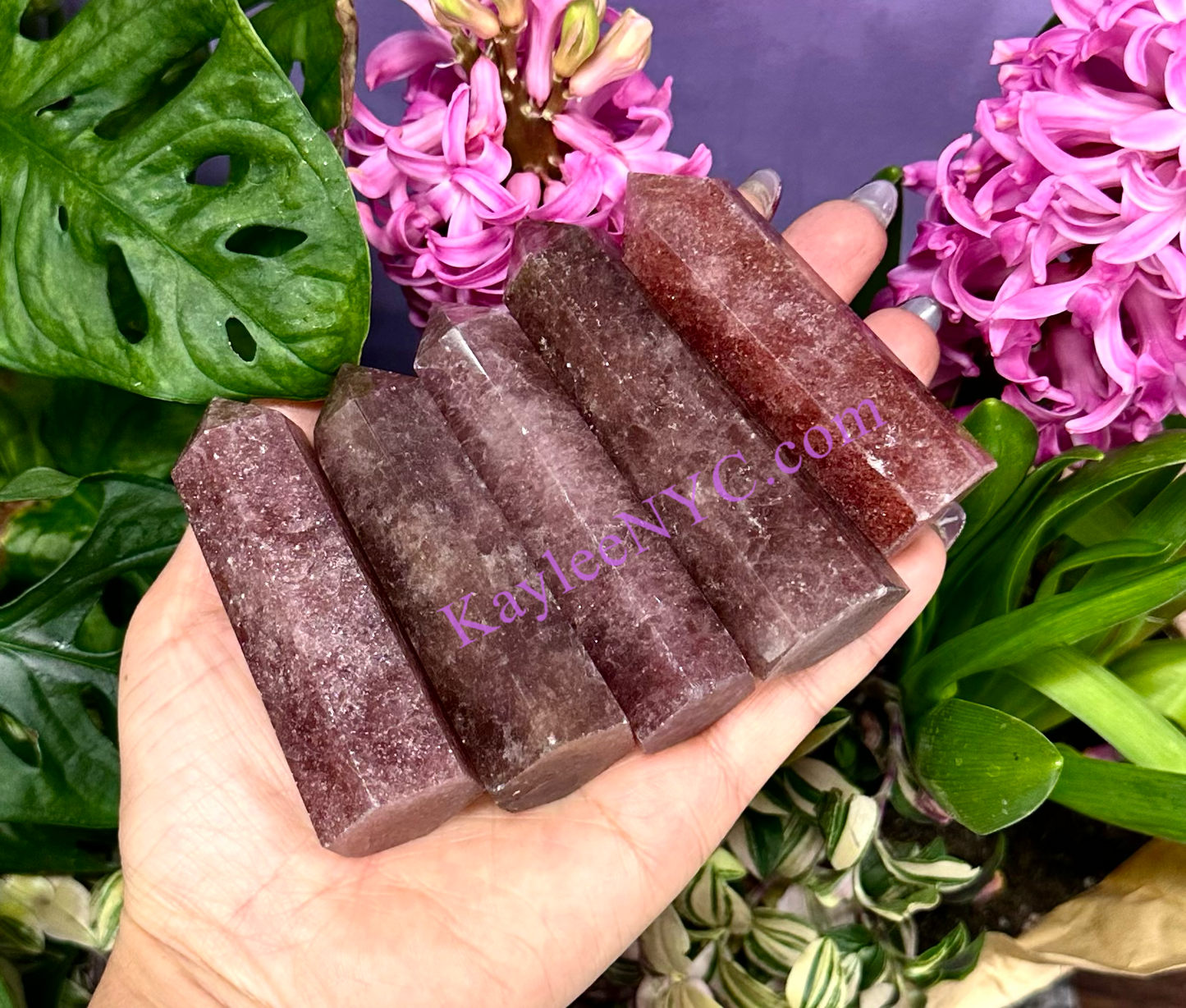 Wholesale Lot 1 lb Natural Strawberry Quartz Obelisk Tower Point Crystal Healing Energy