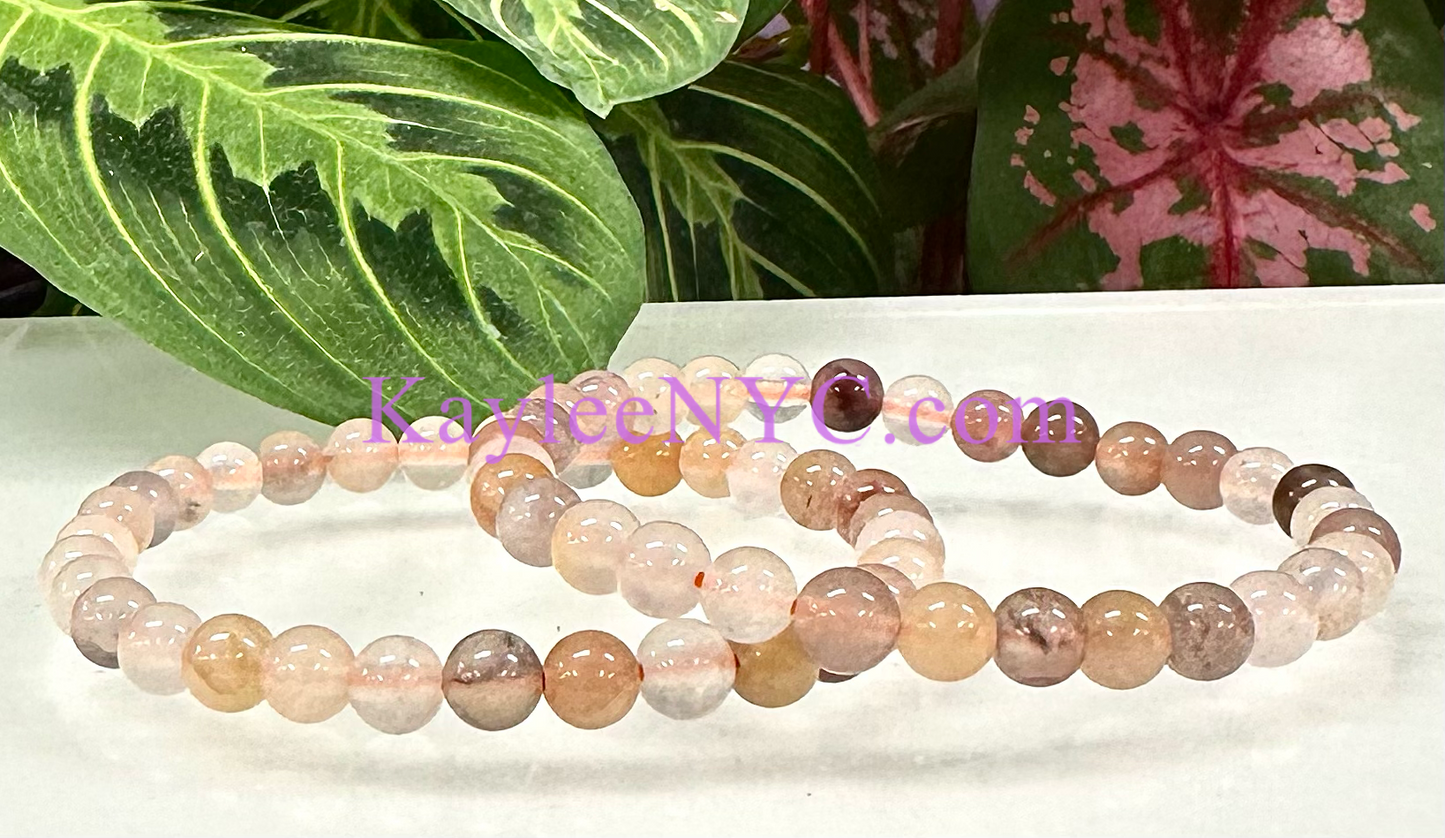 6 PCs Natural Pink Aventurine 6mm 7.5” Stretch Bracelet