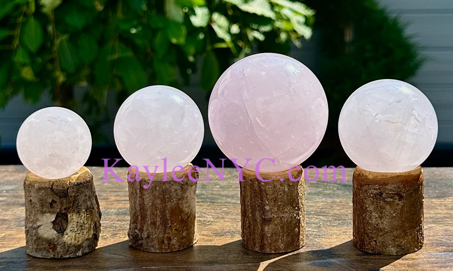 5 PCs Natural Lavender Rose Quartz Sphere