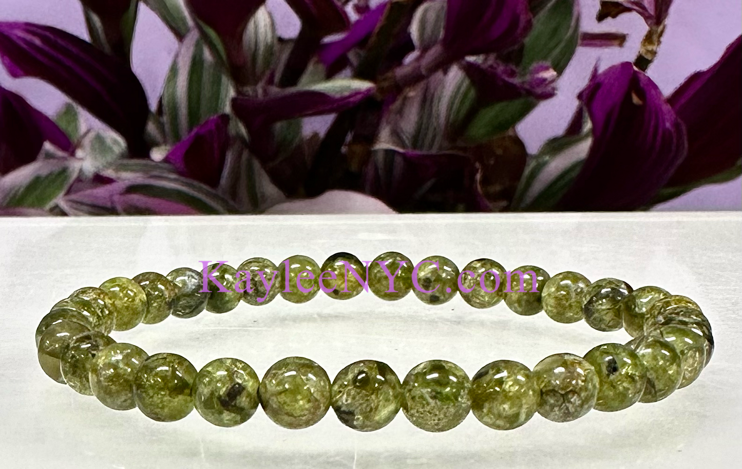 6 PCs Natural Peridot 5-6mm Stretch Bracelet 7.5”