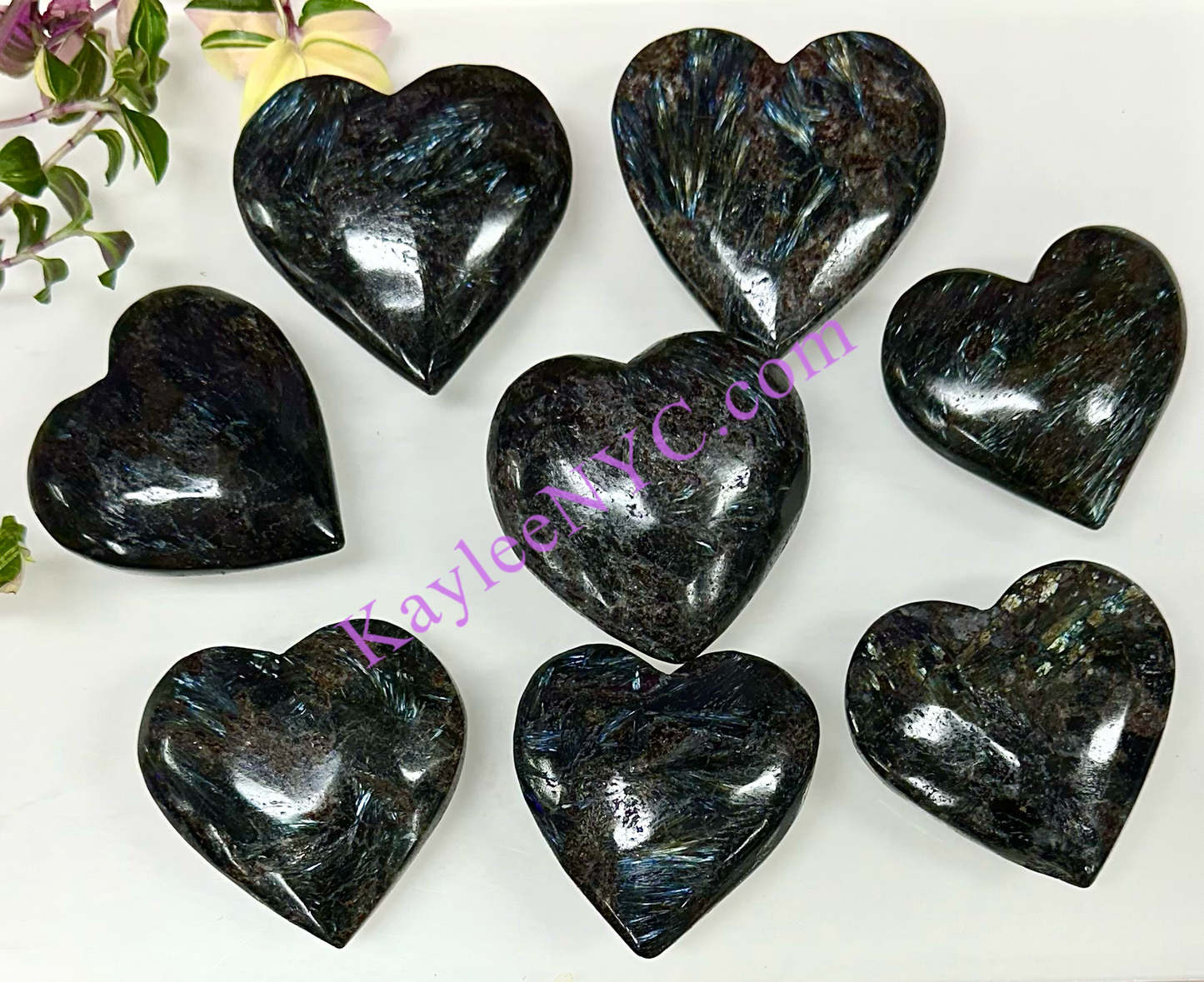 Wholesale 2 Lb Lot Natural Astrophyllite Heart Crystal Energy