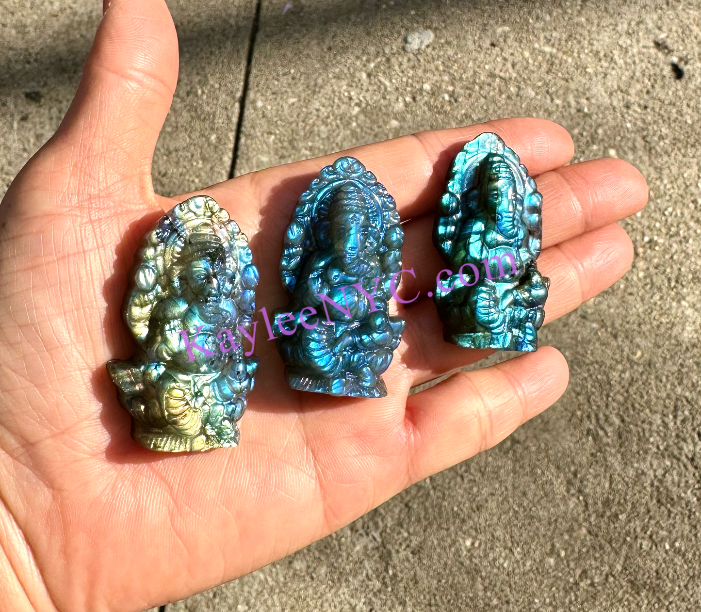 6 PCs Natural Labradorite Ganesha