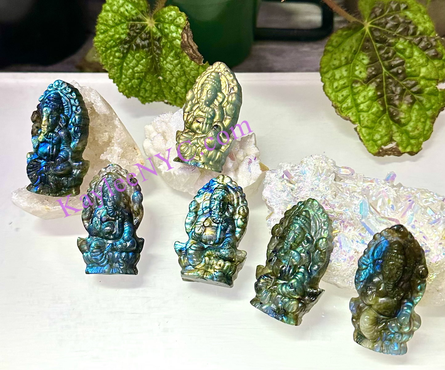 6 PCs Natural Labradorite Ganesha