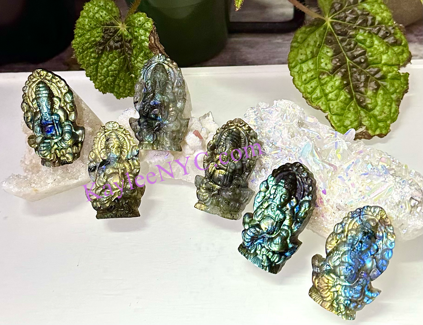 6 PCs Natural Labradorite Ganesha