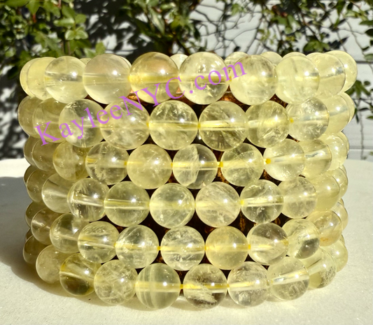 Wholesale 6 Pcs Natural Lemon Quartz 8mm 7.5” Crystal Healing Stretch Bracelet