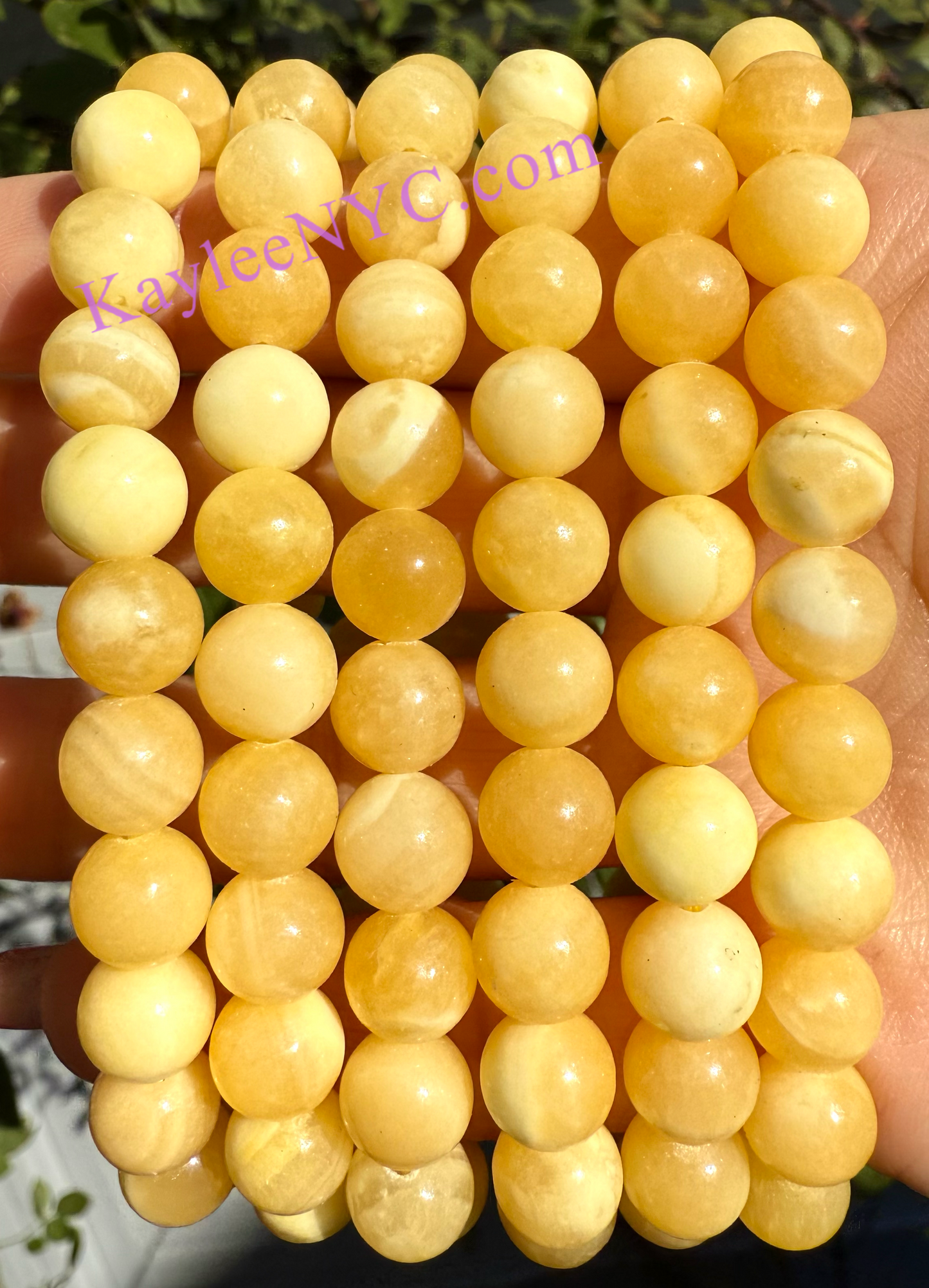 Wholesale 6 Pcs Natural Orange Calcite 8mm 7.5” Crystal Healing Stretch Bracelet