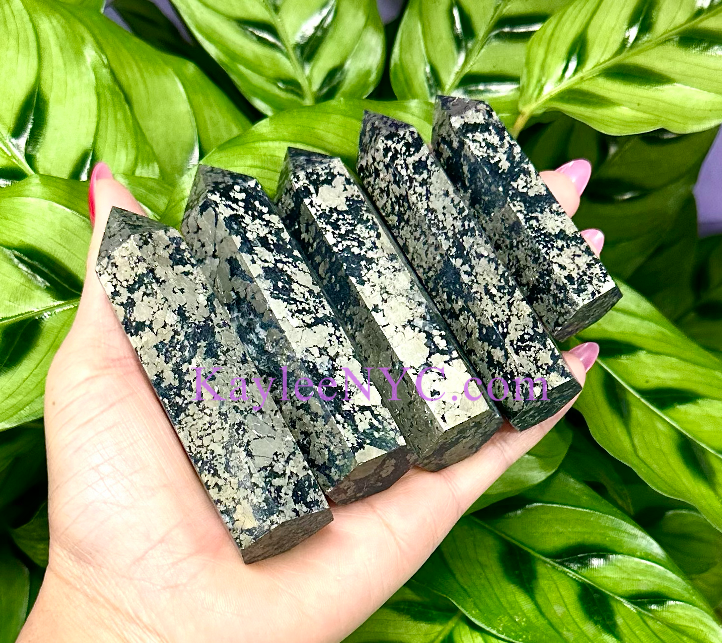 Wholesale Lot 2 lbs Natural Black Pyrite Obelisk Tower Point Crystal Healing