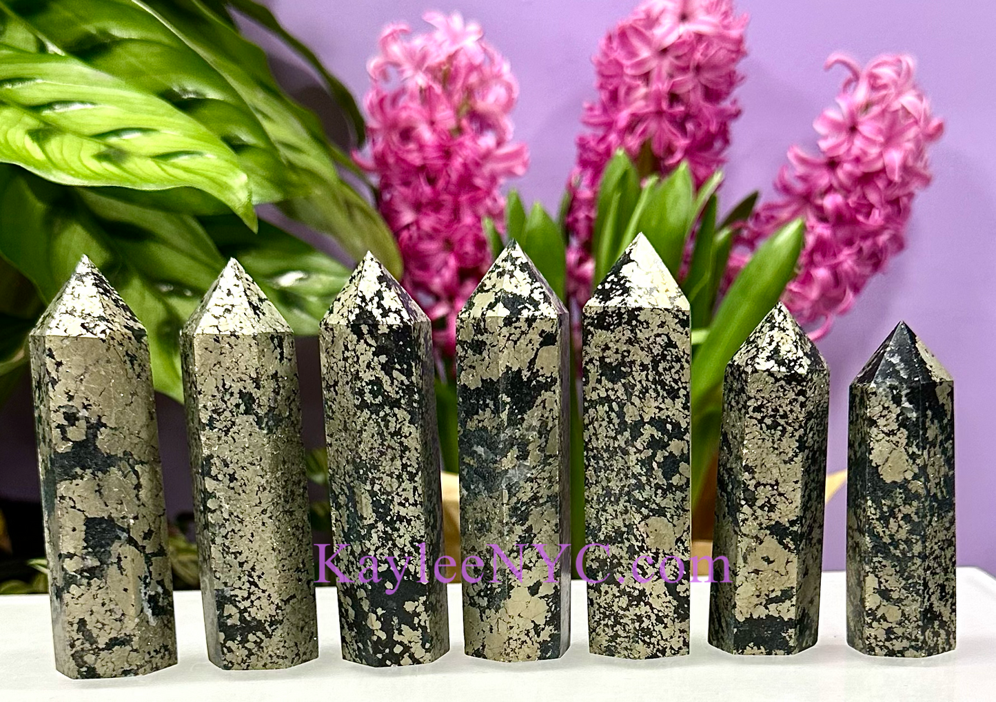 Wholesale Lot 2 lbs Natural Black Pyrite Obelisk Tower Point Crystal Healing