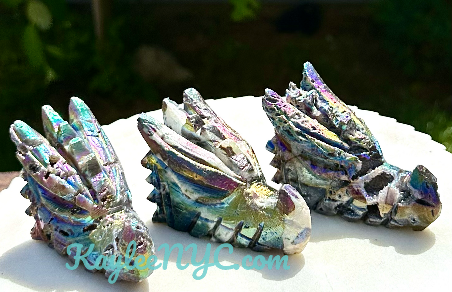 3-4PCs Aura Sphalerite Dragon Head Crystals Healing Energy