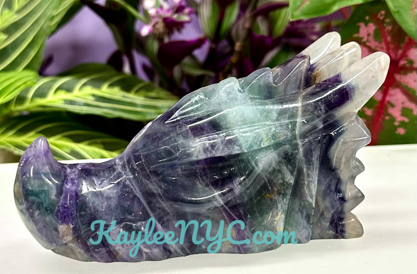 3 PCs Natural Fluorite Dragon Head