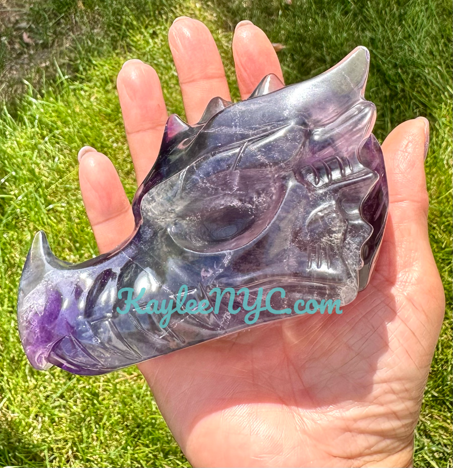 3 PCs Natural Fluorite Dragon Head