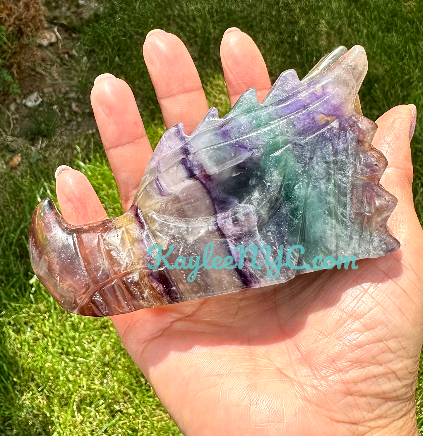 3 PCs Natural Fluorite Dragon Head