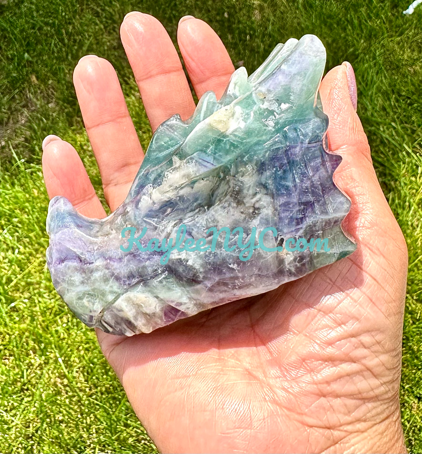 3 PCs Natural Fluorite Dragon Head