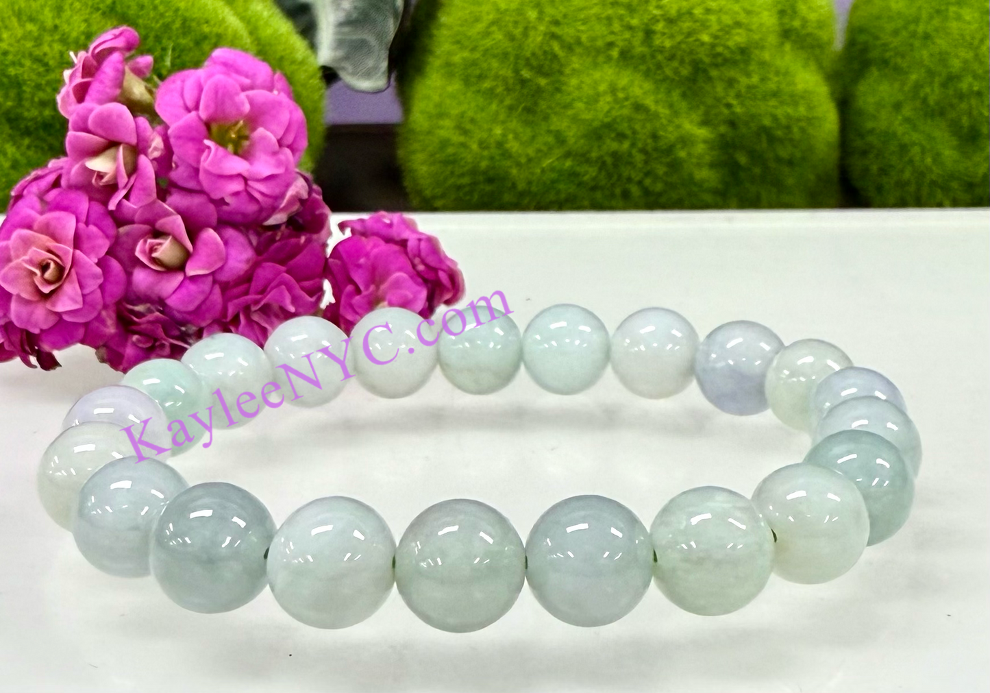 Wholesale Lot 6 Pcs Natural Burma Jade 10mm 8” Natural Stretch Bracelet