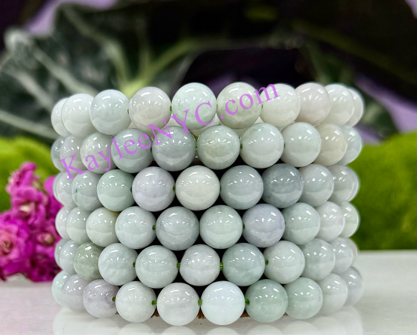 Wholesale Lot 6 Pcs Natural Burma Jade 10mm 8” Natural Stretch Bracelet