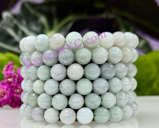 Wholesale Lot 6 Pcs Natural Burma Jade 10mm 8” Natural Stretch Bracelet