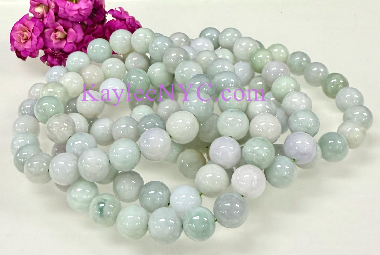 Wholesale Lot 6 Pcs Natural Burma Jade 10mm 8” Natural Stretch Bracelet