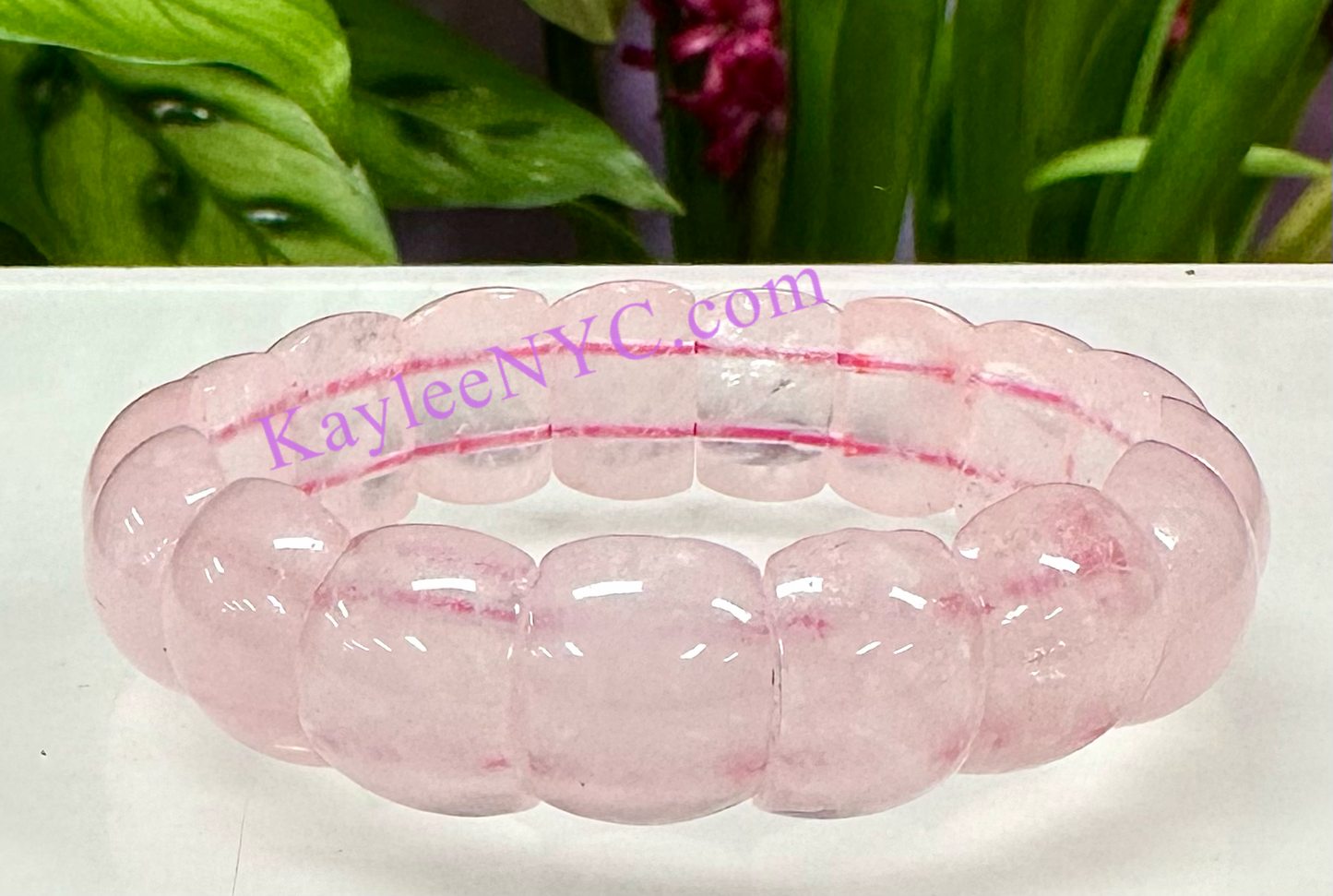 6 Pcs 15mm Natural Rose Quartz Stretch Bracelet 7.5” Crystal Healing Energy