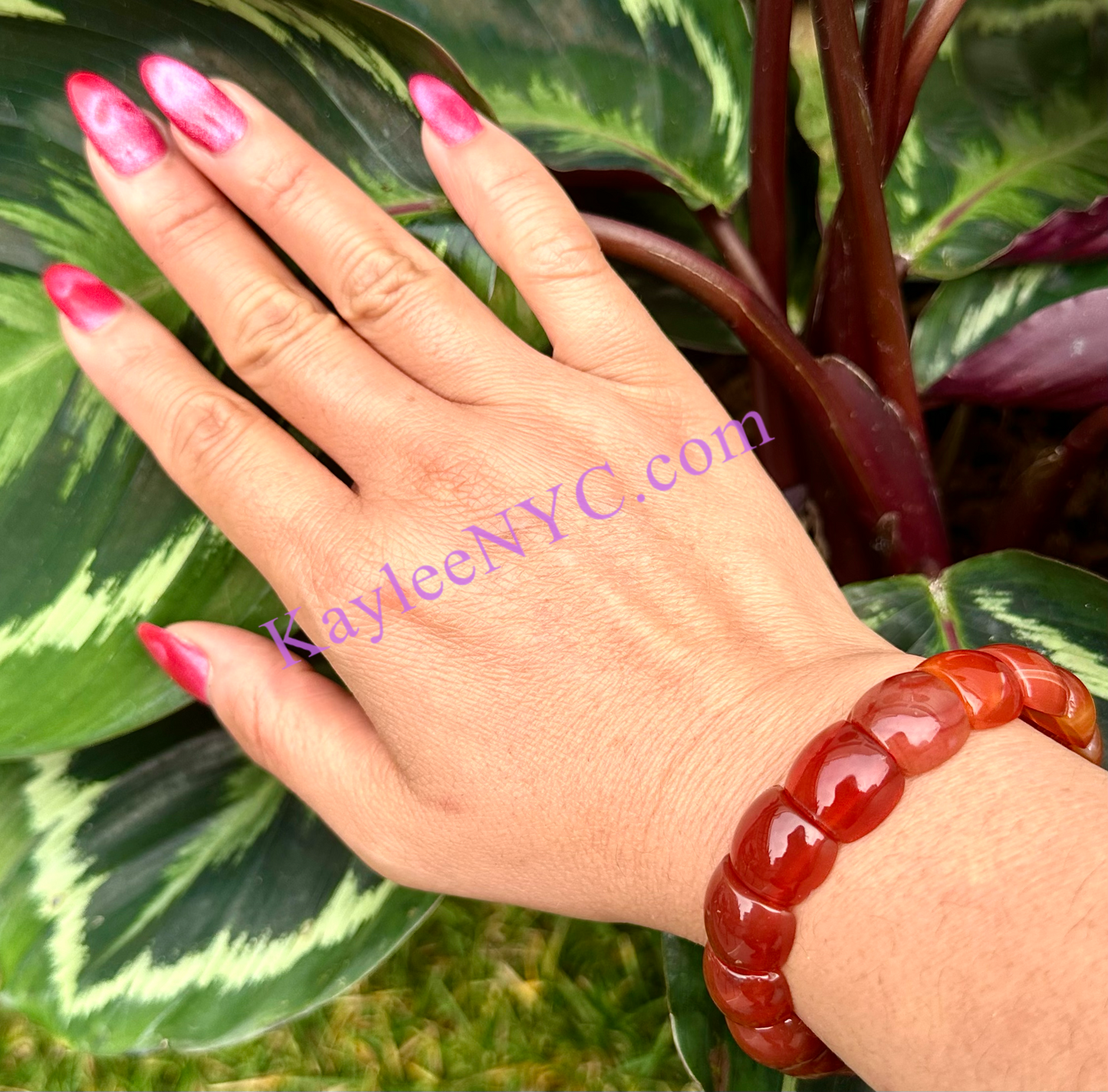 6 Pcs 15mm Natural Carnelian Stretch Bracelet 7.5” Crystal Healing Energy