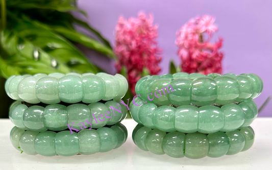 6 Pcs 15mm Natural Aventurine Stretch Bracelet 7.5” Crystal Healing Energy