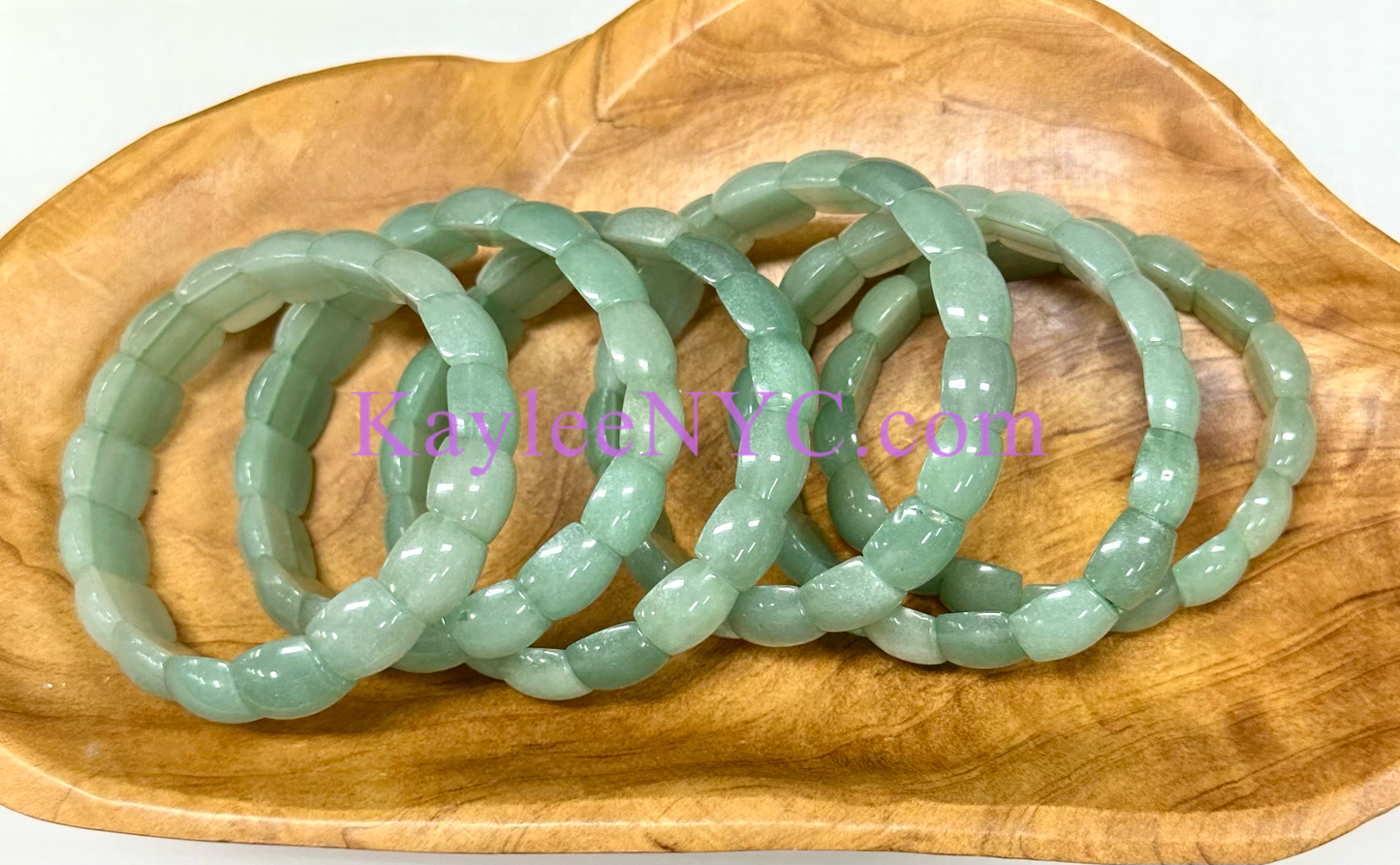 6 Pcs 15mm Natural Aventurine Stretch Bracelet 7.5” Crystal Healing Energy